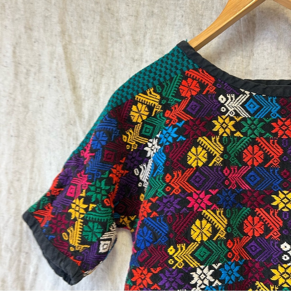 Vintage huipil dress Mexican embroidered size medium - Picture 2 of 13